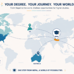 Map illustrating BCA higher studies abroad destinations and requirements